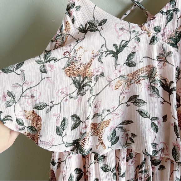 NWT Minkpink • Wild Leopard‎ Ruffle Midi Dress in Pink, Size Small - Picture 15 of 16